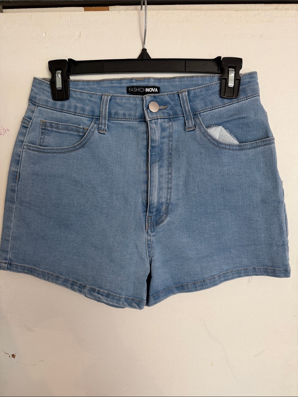 Fashion Nova Light Wash High-Rise Denim Shorts